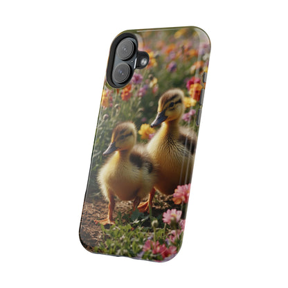 Charming Ducklings in Floral Garden - MagSafe iPhone Case