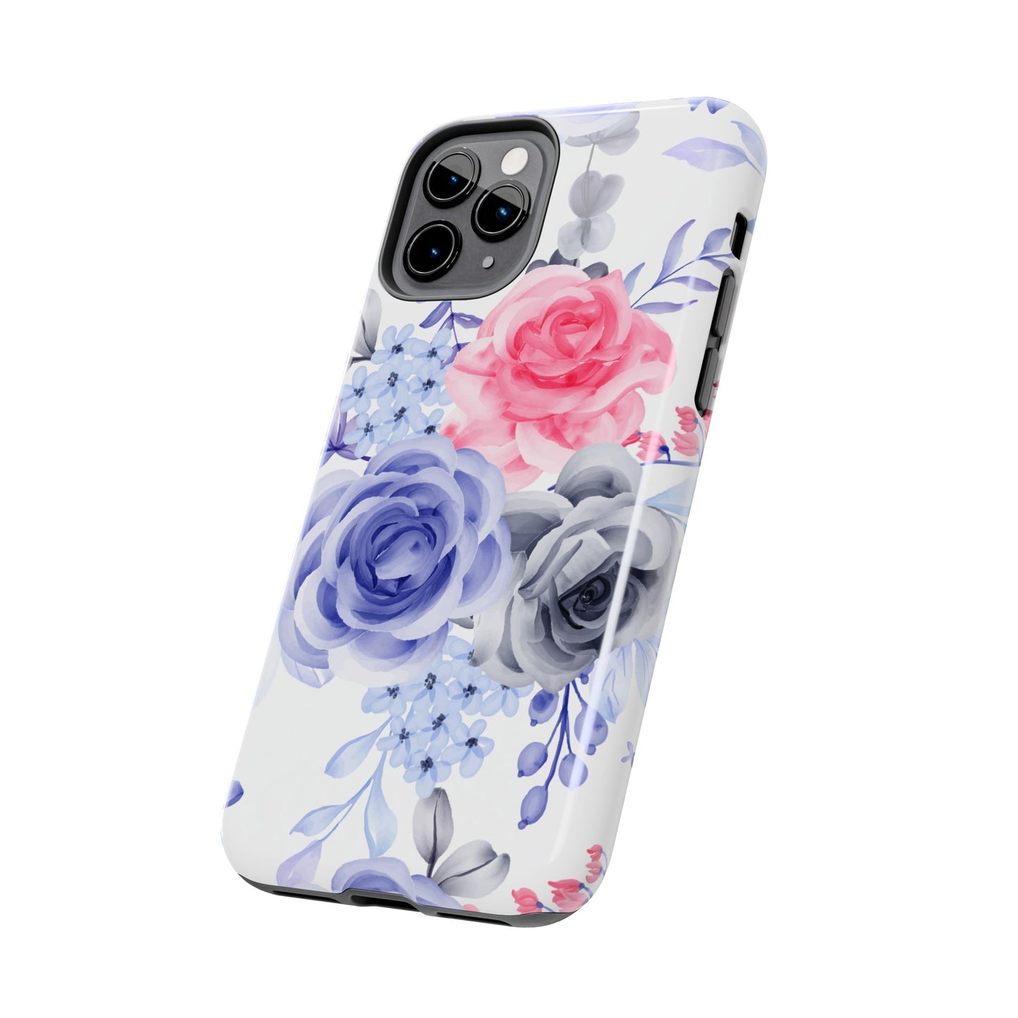 Elegant Blue Floral Watercolor Design – iPhone Case