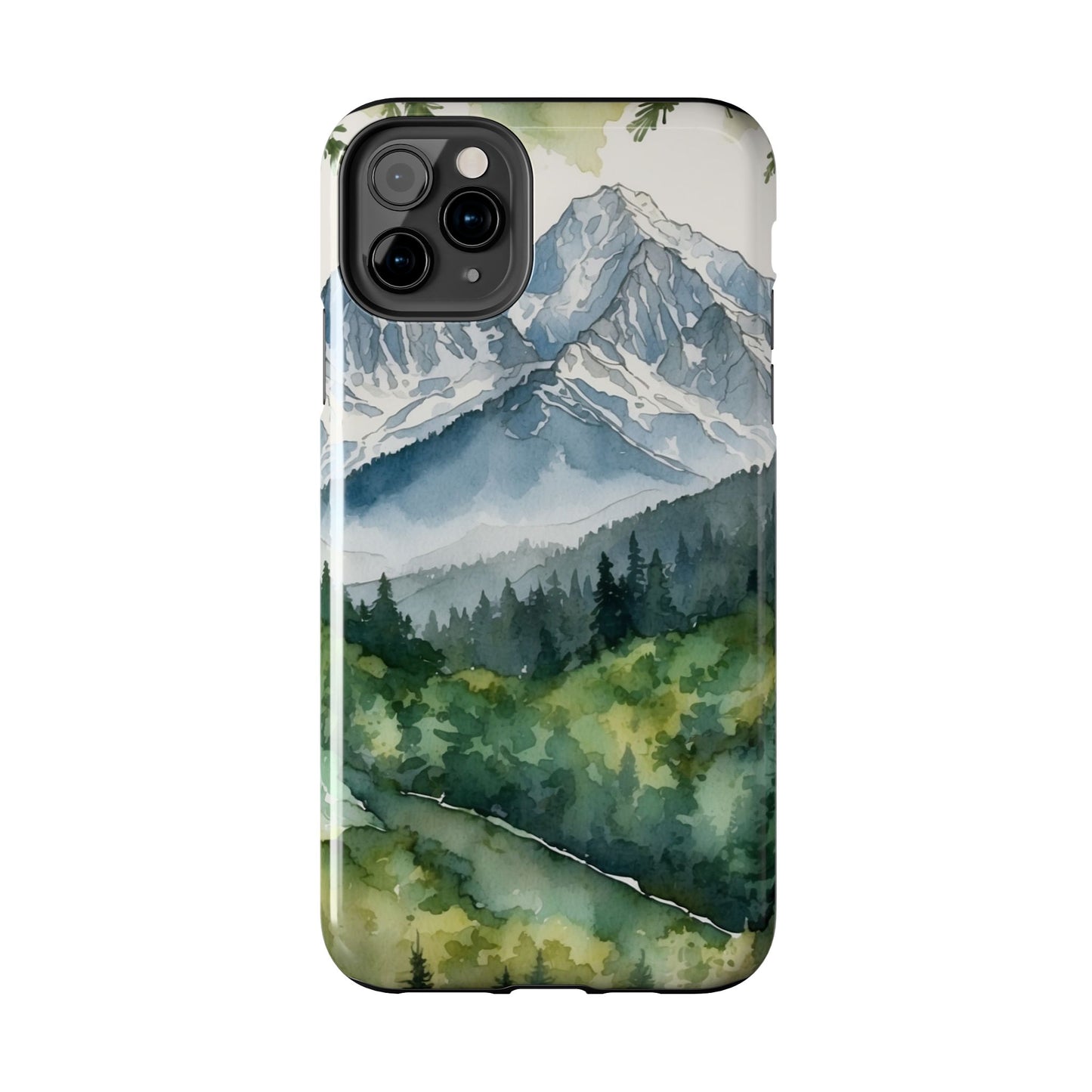 Watercolor Alpine Mountainscape - iPhone Case