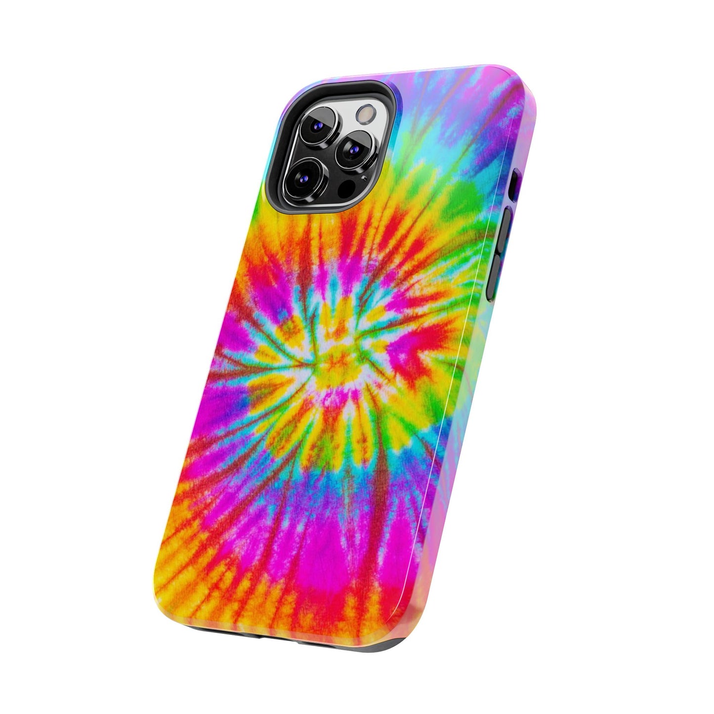 Rainbow Spiral Tie-Dye iPhone Case – Bright & Retro Design