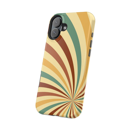 Earthy Retro Swirl MagSafe iPhone Case – Dual-Layer Protection with 70s-Inspired Earth Tones