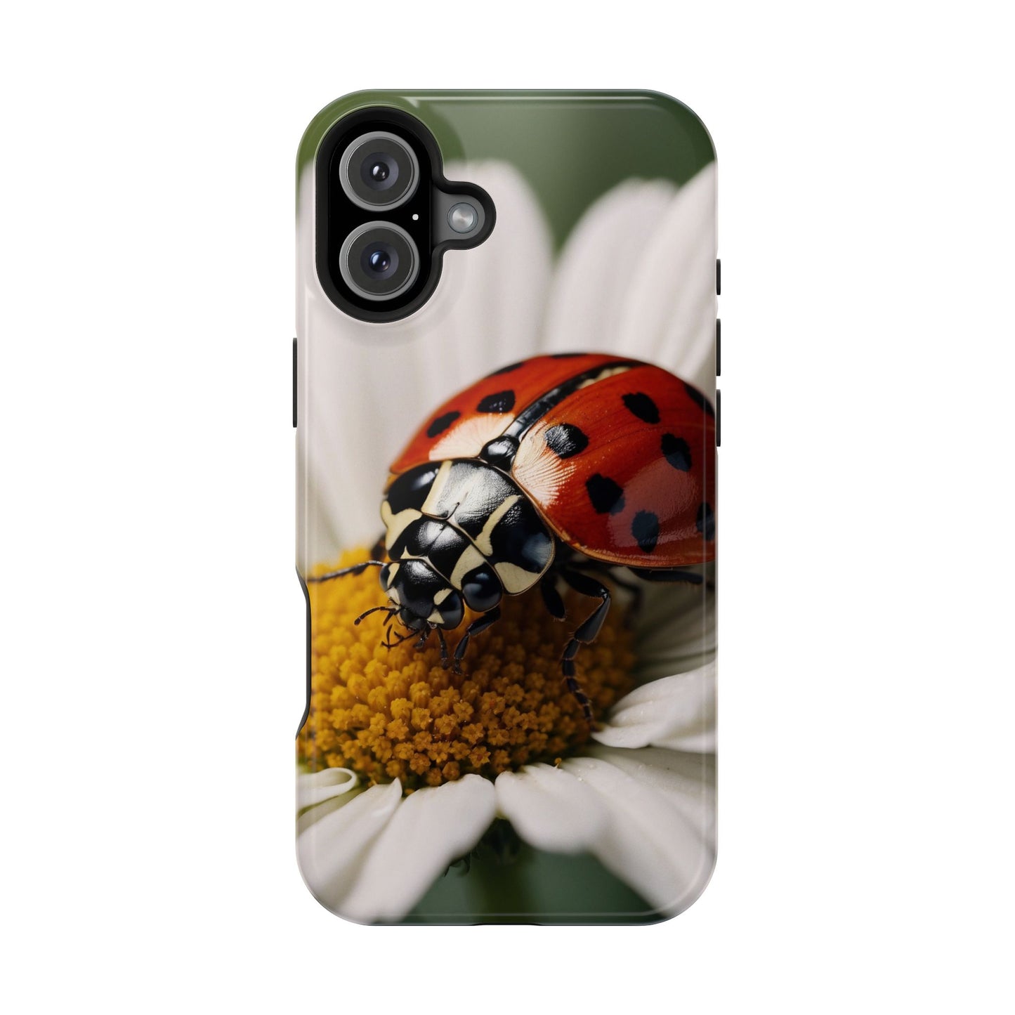 MagSafe iPhone Case: Ladybug on White Daisy