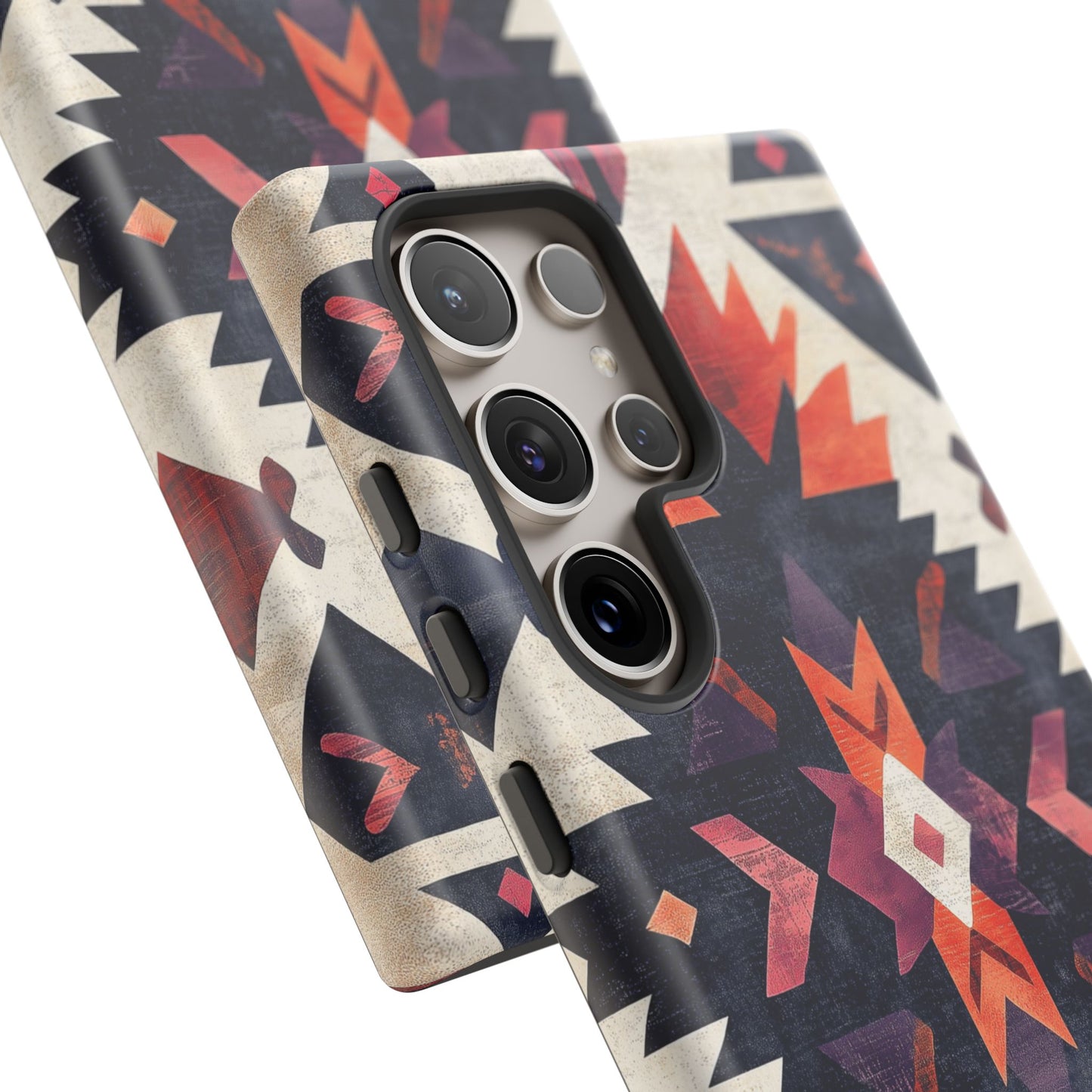 Boho Tribal Starburst Tough Samsung Galaxy  Case – Vibrant Geometric Design, Dual-Layer Protection