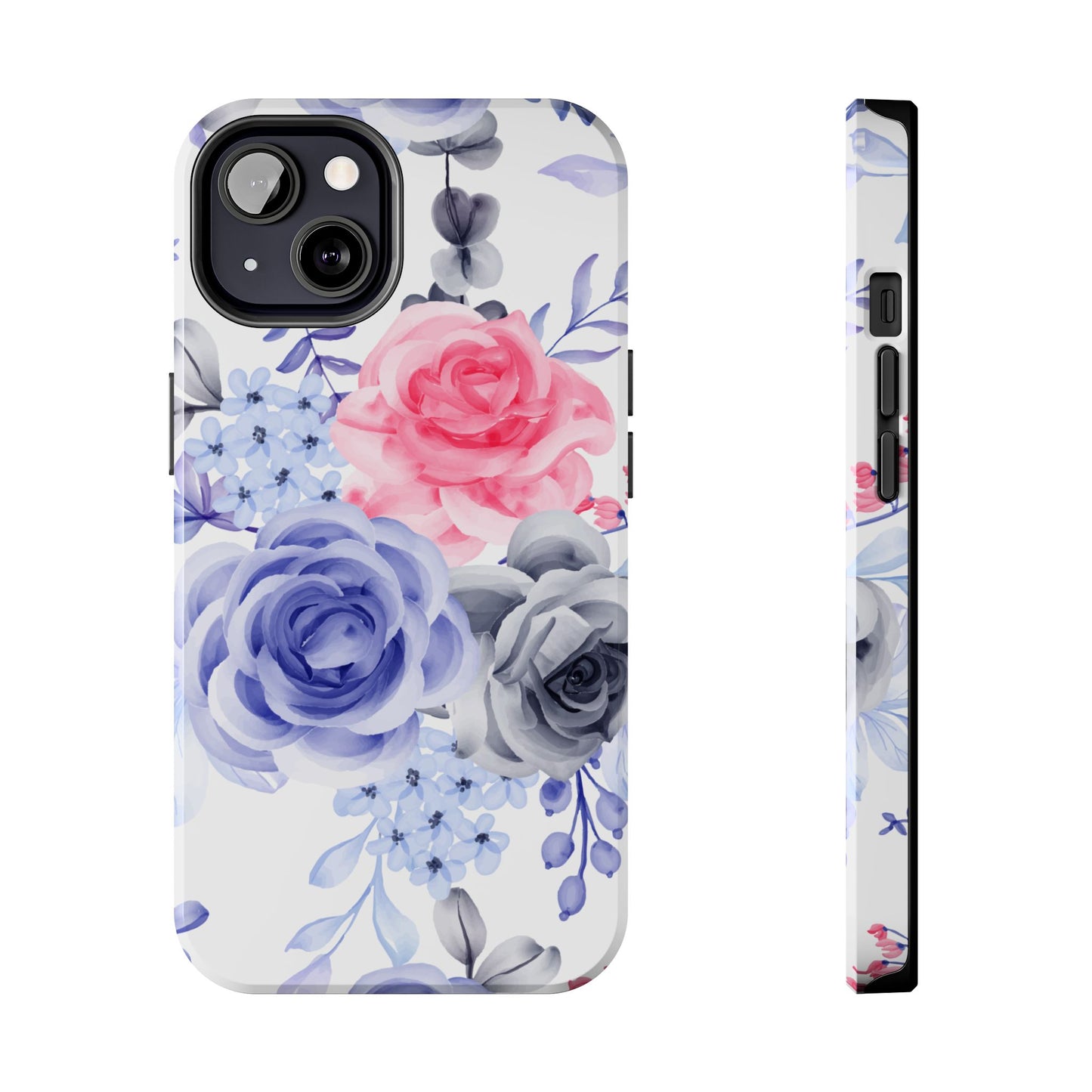 Elegant Blue Floral Watercolor Design – iPhone Case