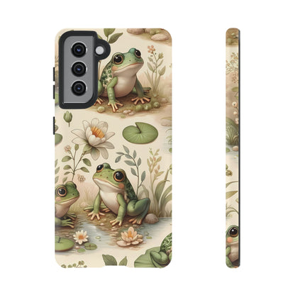 Cute Frogs Phone Case - Pond Pals Frolic - Charming Frog Lily Pad Phone Case for iPhone, Google & Samsung! Great Gift For Any Frog Lover!