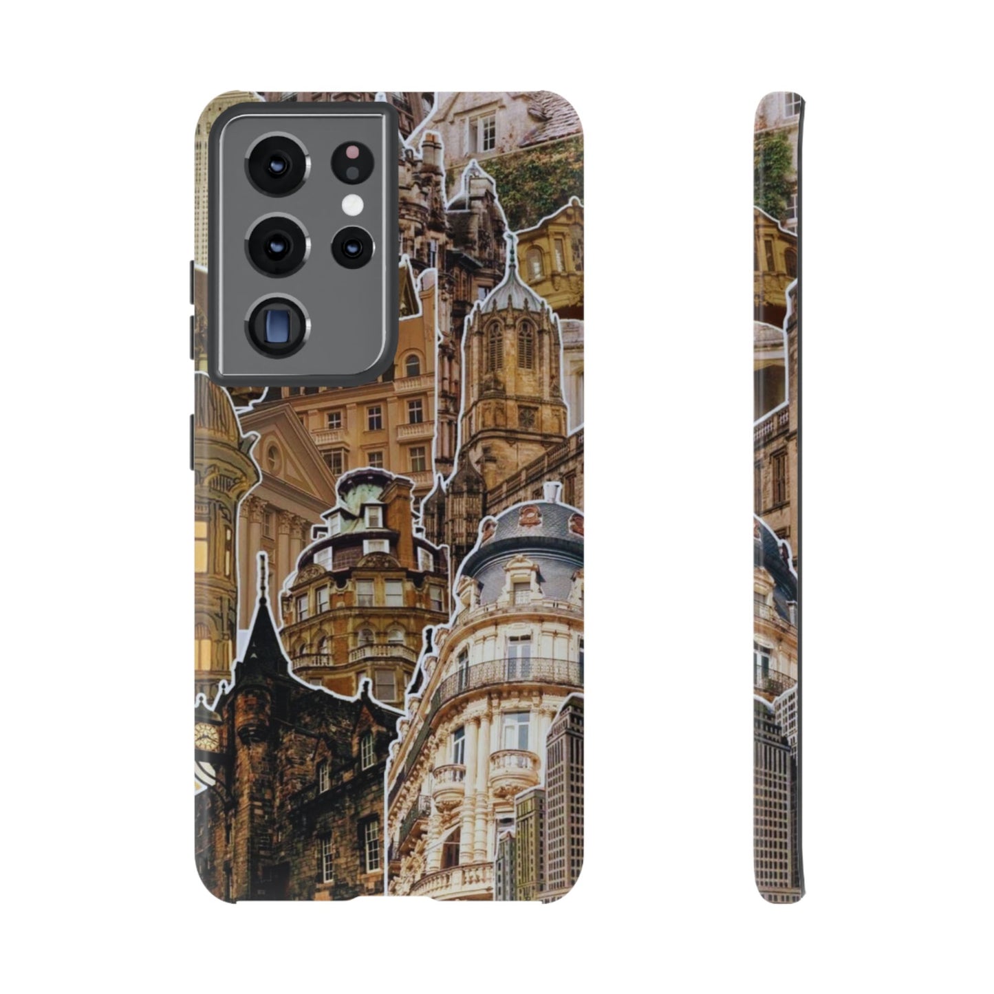 Vintage Architectural Collage Samsung Galaxy Case – Tough Dual-Layer Protection with Matte Finish