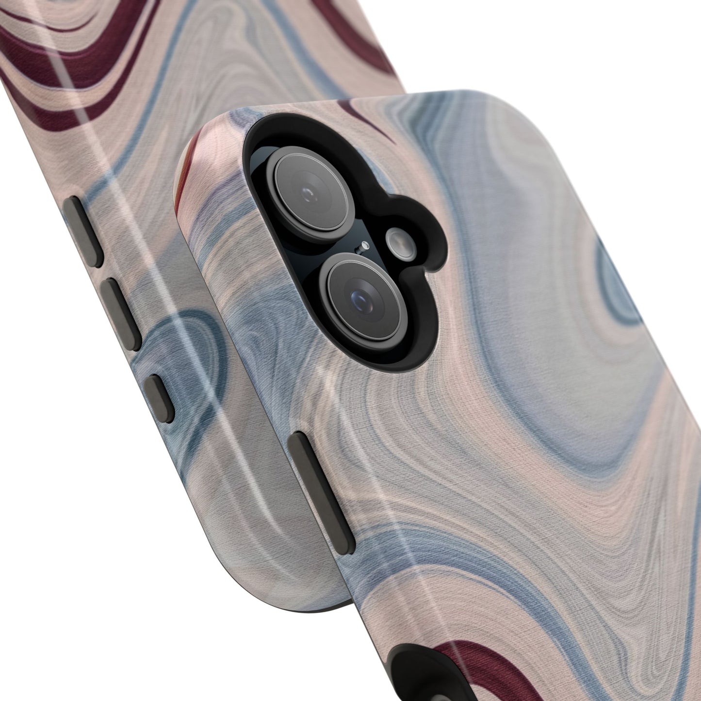 Marble Swirl Elegance – MagSafe Case with Abstract Blue & Pink Marble Art