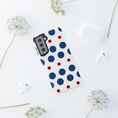 Bold Navy & Red Polka Dot Pattern – Samsung Galaxy Case