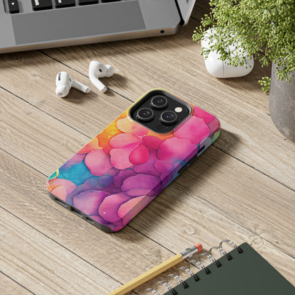 Sunset Petals Watercolor iPhone Case – Slim Design, Glossy Finish