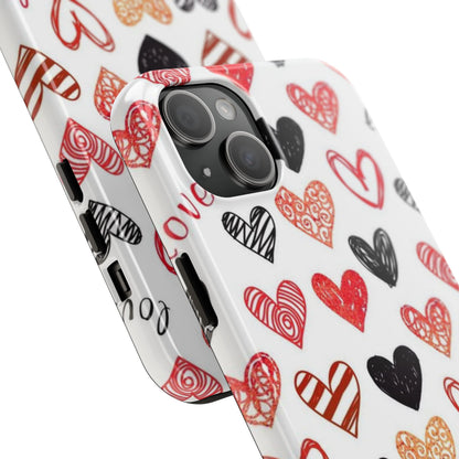 iPhone Case: Hand-Drawn Hearts & Love