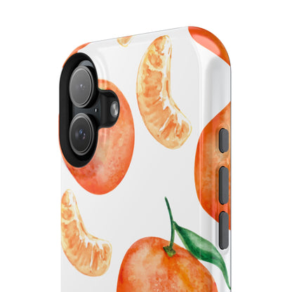 Tangerine Dreams Tough MagSafe iPhone Case – Watercolor Orange Design, Shockproof Dual Protection