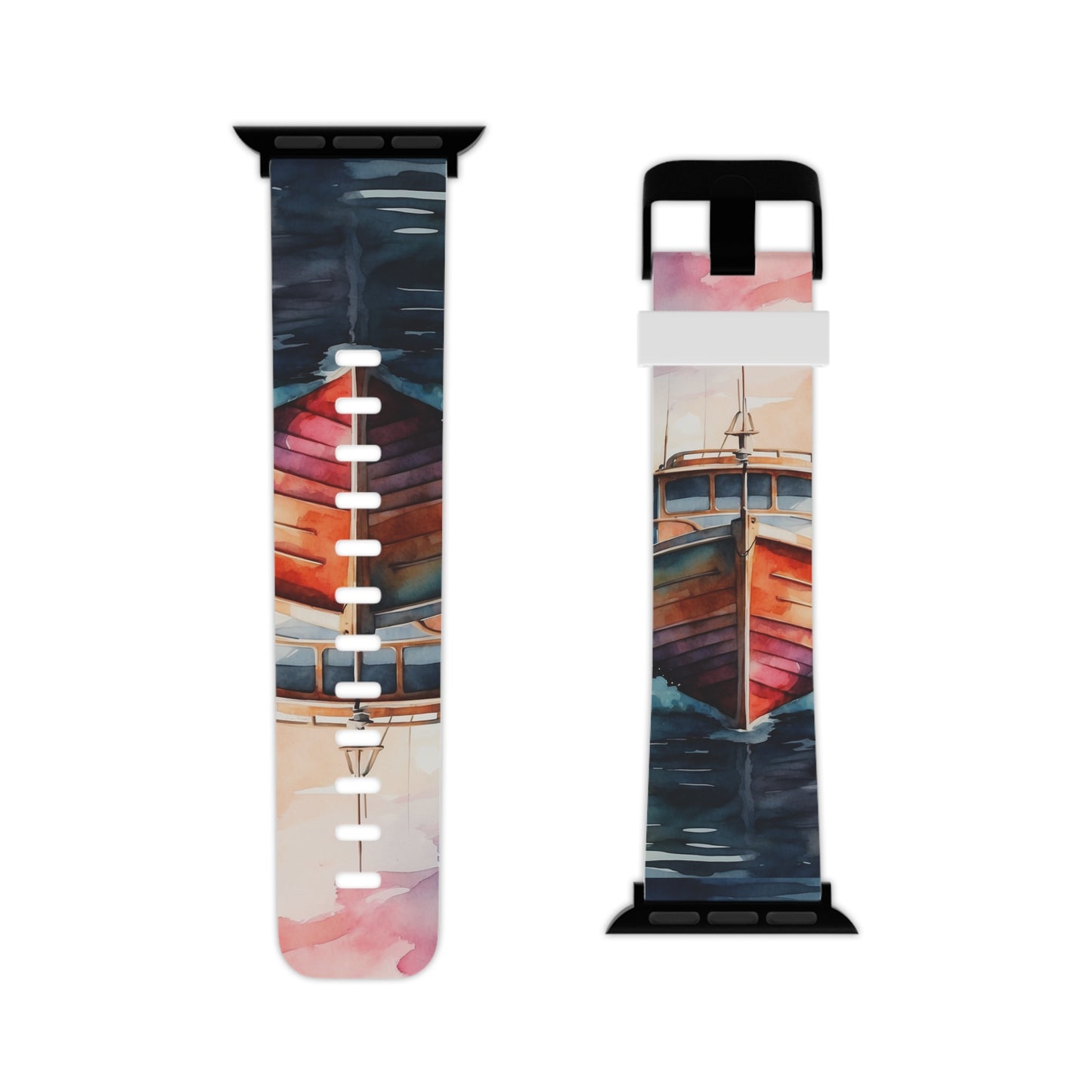 Sunset Sail Watercolor Boat Apple Watch Band