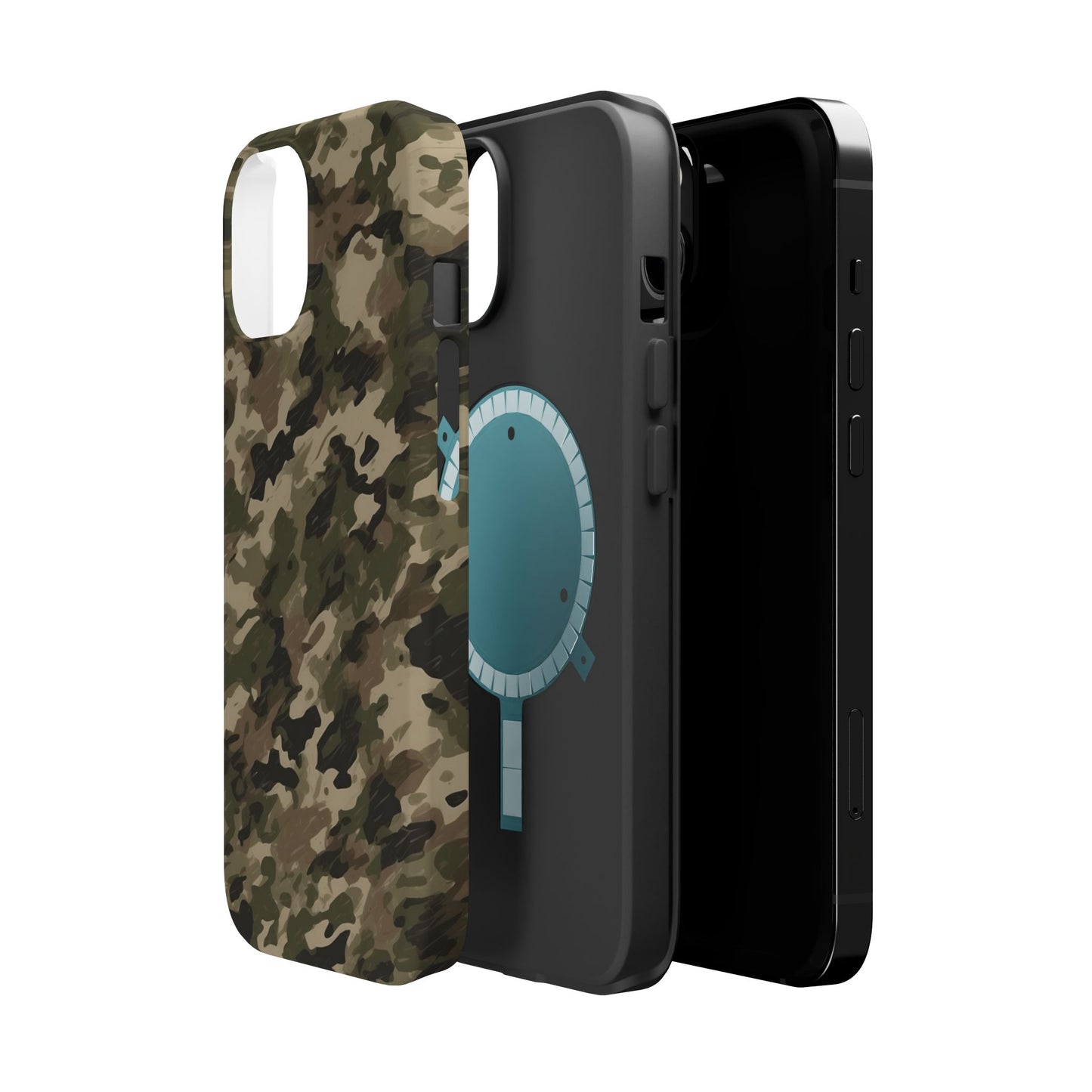 Classic Light Brown Camouflage – MagSafe iPhone Case with Rugged Elegance