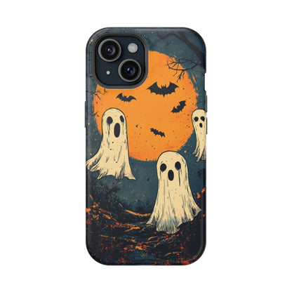 Haunted Ghosts & Full Moon MagSafe iPhone Case – Spooky Halloween Design