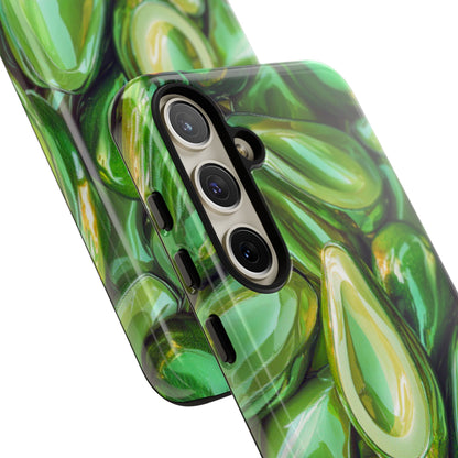 Glossy Avocado Samsung Galaxy  Case – Sleek Green 3D Fruit Design, Durable and Stylish