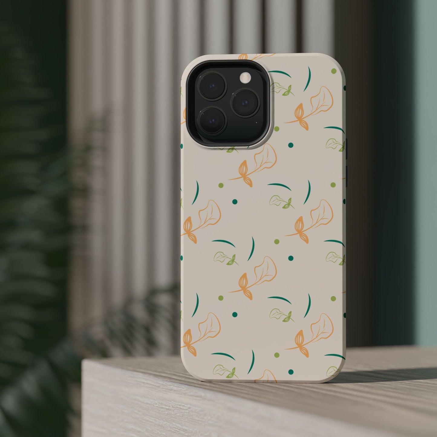 Soft Pastel Abstract Floral Tough MagSafe iPhone Case – Playful Minimalist Design with Dual-Layer Protection