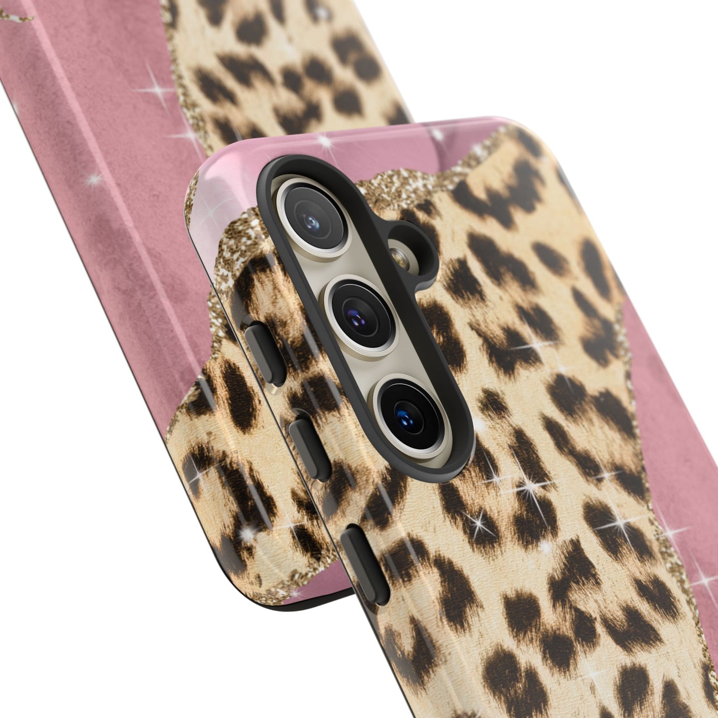 Pink Glam Leopard - Samsung Galaxy Series Case with Glitter Accents