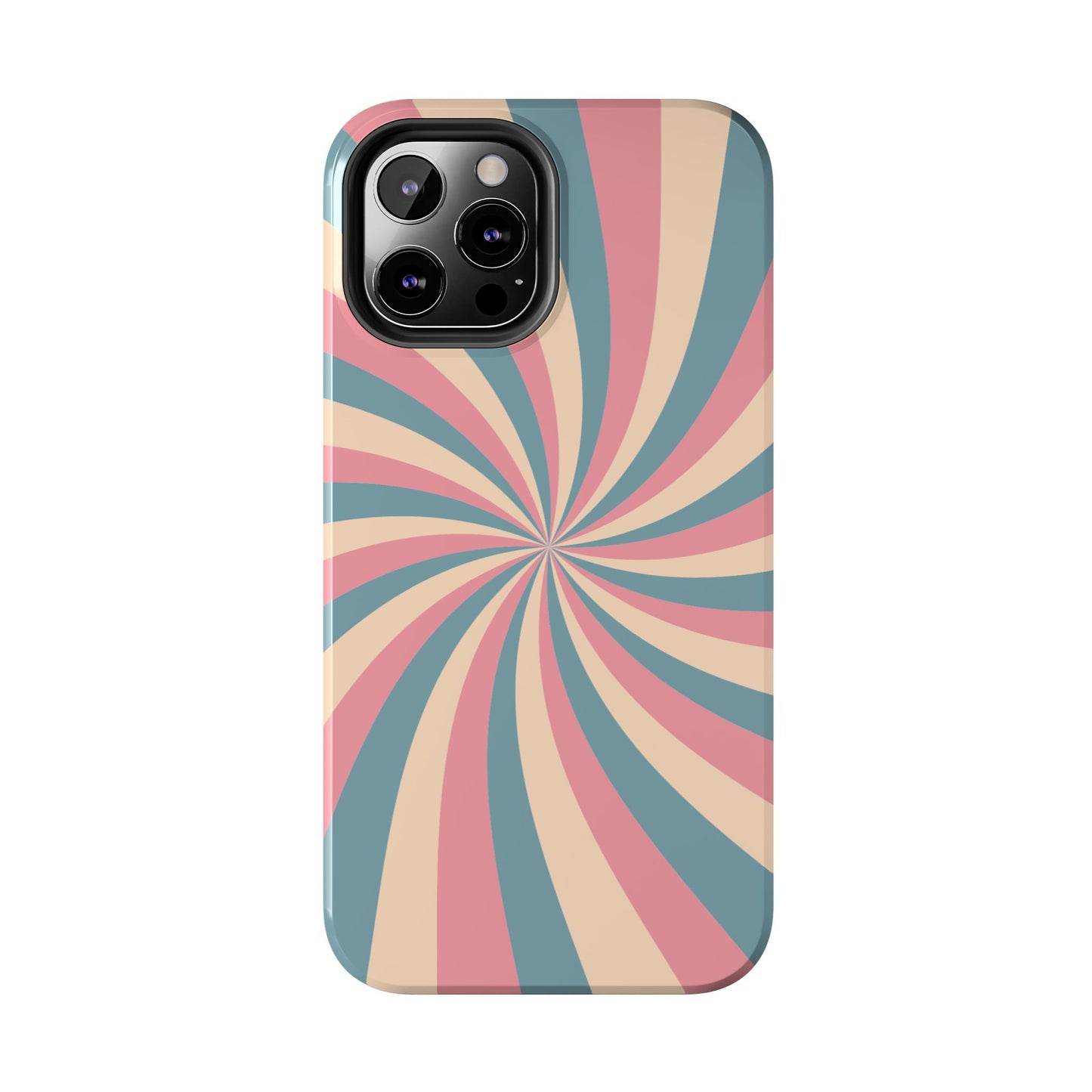 Vintage Pastel Swirl iPhone Case – Dual-Layer Protection with 70s-Inspired Design