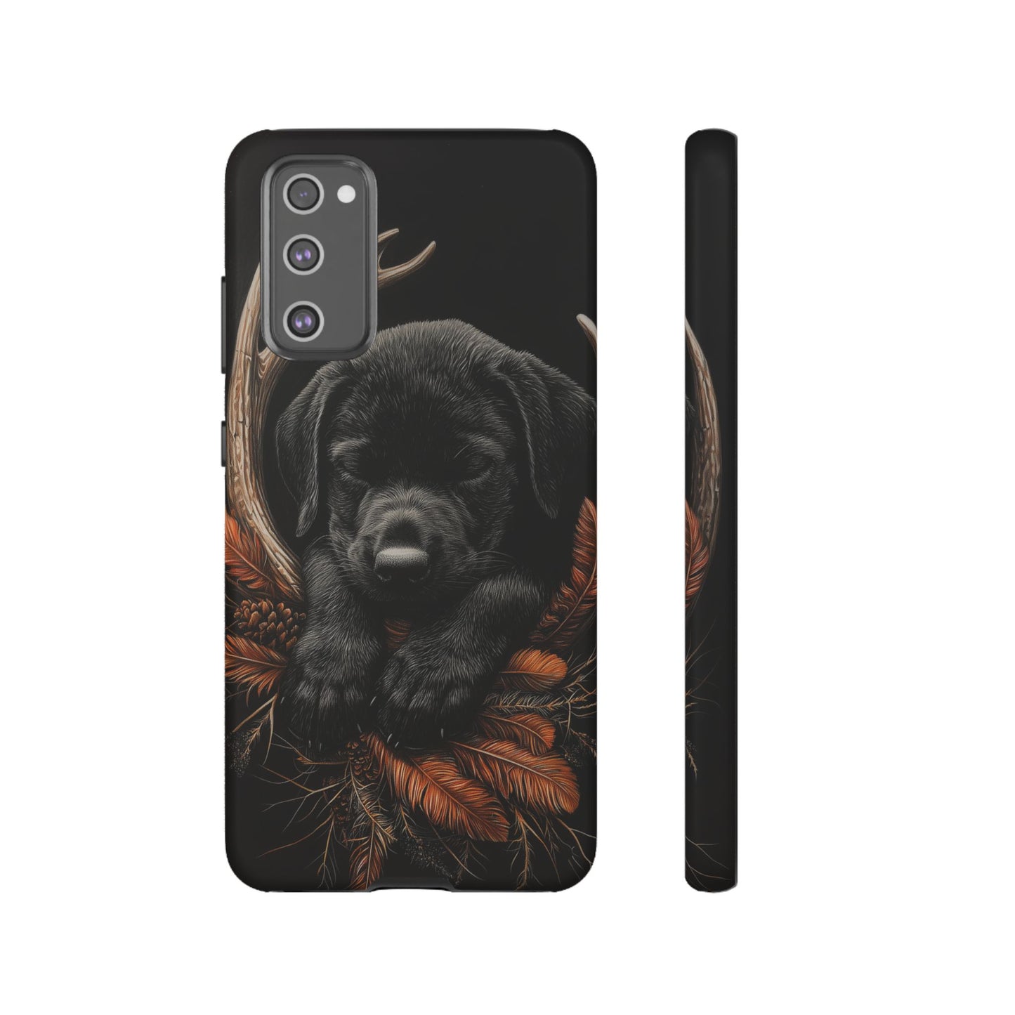 Charming Black Labrador Puppy on Feathers Samsung Galaxy Case