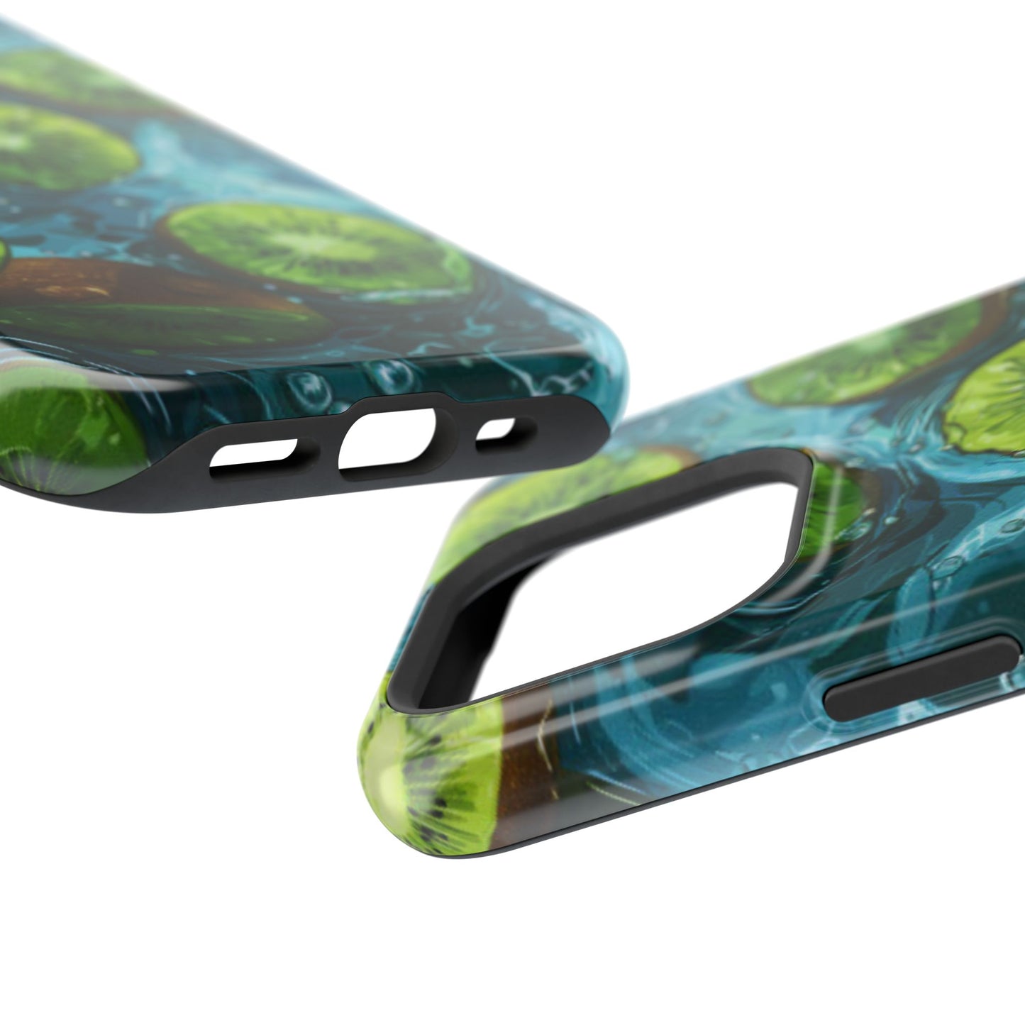 Tropical Kiwi Splash MagSafe iPhone Case – Tough Dual-Layer, Vibrant Summer Design