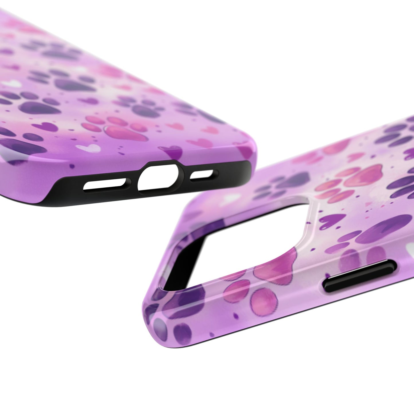 Purple Paw Print iPhone Case - Cute Pet-Themed Protective Cover