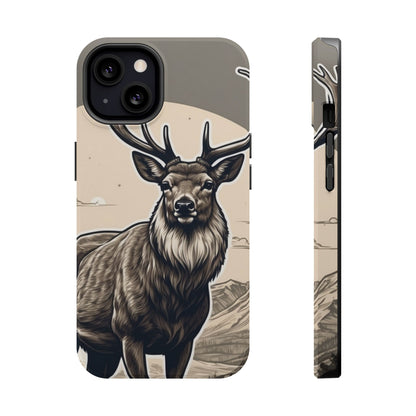 Monochrome Majesty – Regal Stag MagSafe iPhone Cases