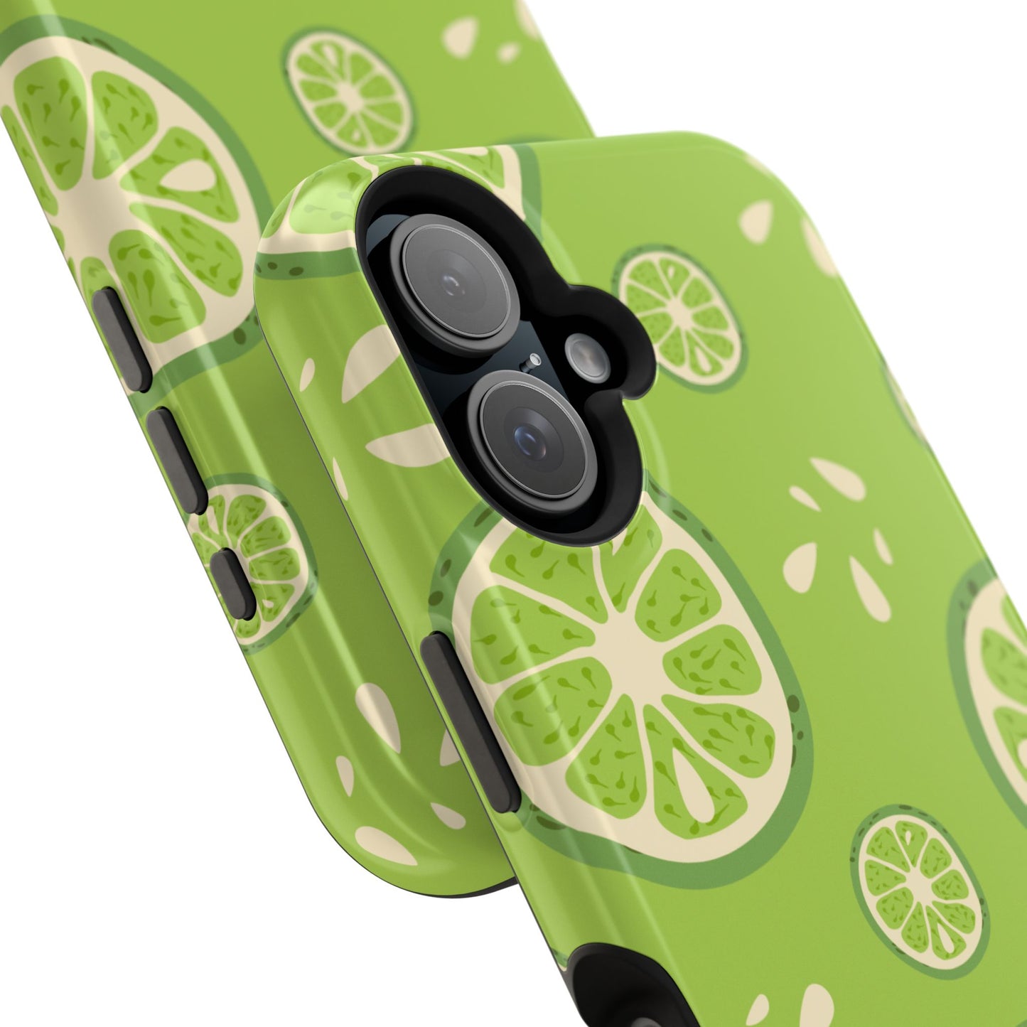 Zesty Lime Splash Tough MagSafe iPhone Case – Fresh Citrus Design, Dual-Layer Protection