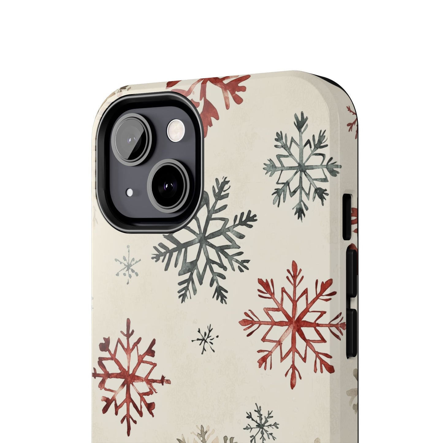 Vintage Red and Gray Snowflake Pattern – iPhone Series Case