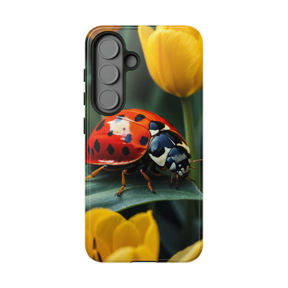 Samsung Galaxy Case: Vibrant Ladybug Amidst a Lush Yellow Flower Garden