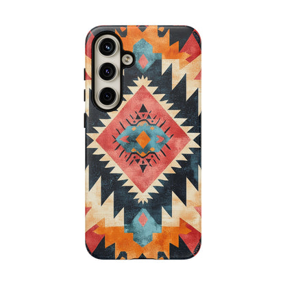 Bold Aztec Pattern Tough Samsung Galaxy Case – Vibrant Geometric Design, Dual - Layer Protection - BOGO Cases