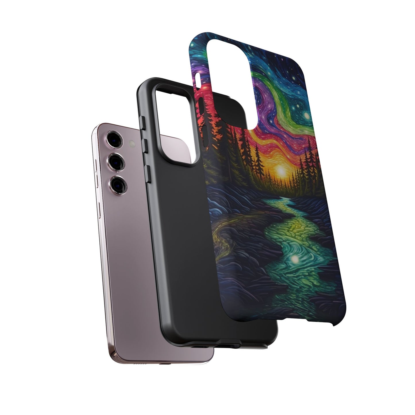 Celestial Nightscape Samsung Galaxy Case – Vibrant River and Starry Sky Design