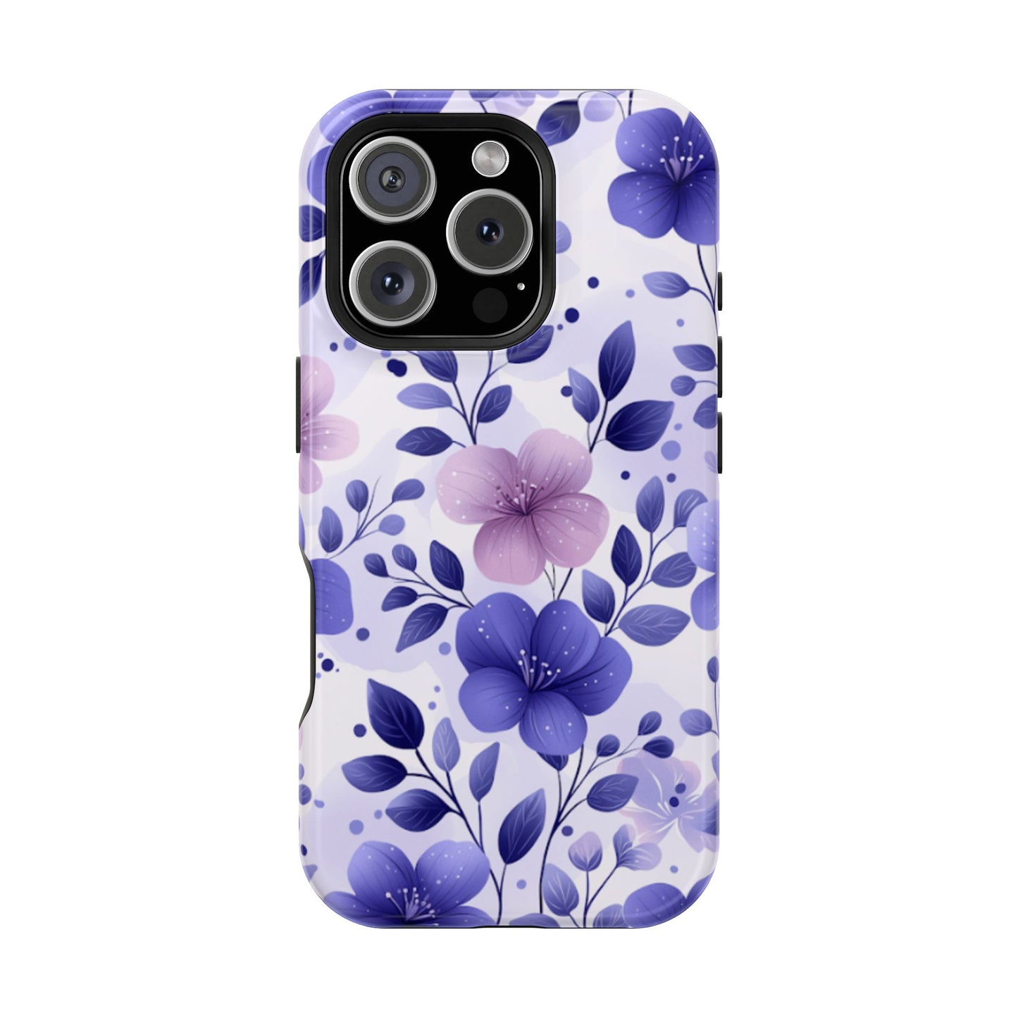 Purple Floral MagSafe iPhone Case – Durable Protection with Elegant Flower Design