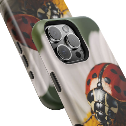 MagSafe iPhone Case: Ladybug on White Daisy