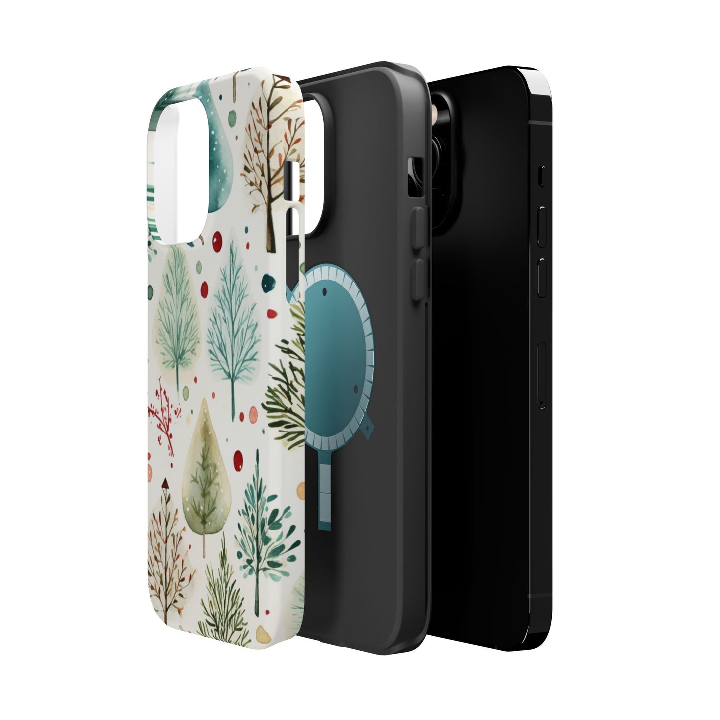 Watercolor Winter Trees MagSafe iPhone Case – Nature-Inspired, Holiday Theme Protective Cover