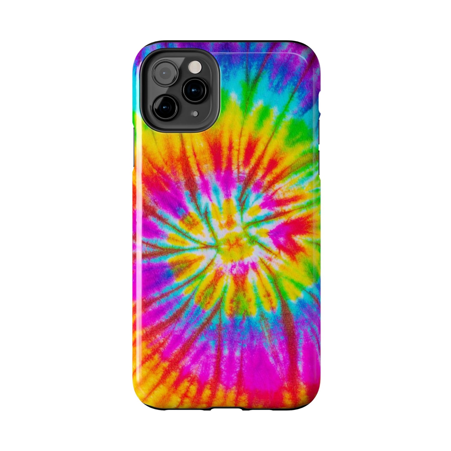 Rainbow Spiral Tie-Dye iPhone Case – Bright & Retro Design