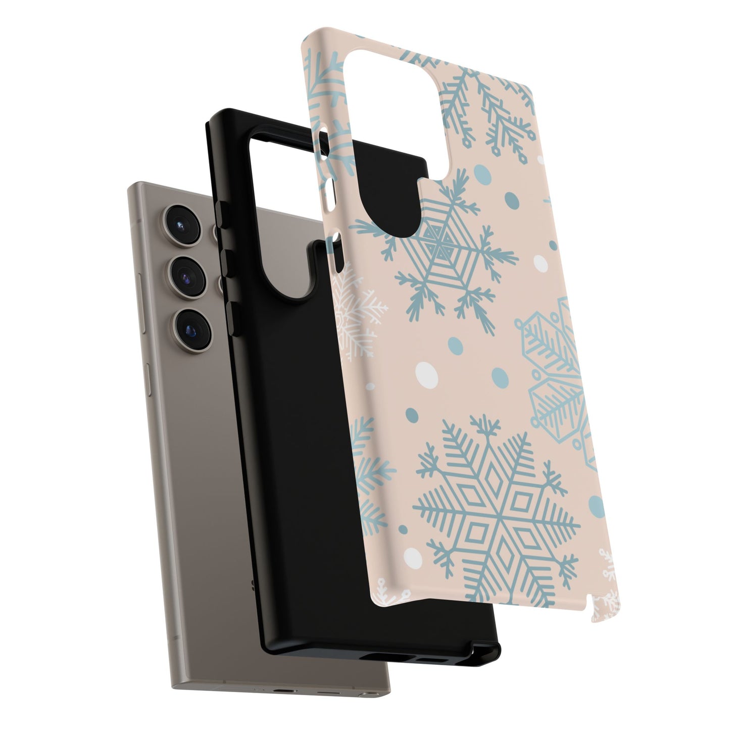 Winter Snowflakes Samsung Galaxy Case – Shockproof, Smooth Matte Finish, Dual-Layer Protection