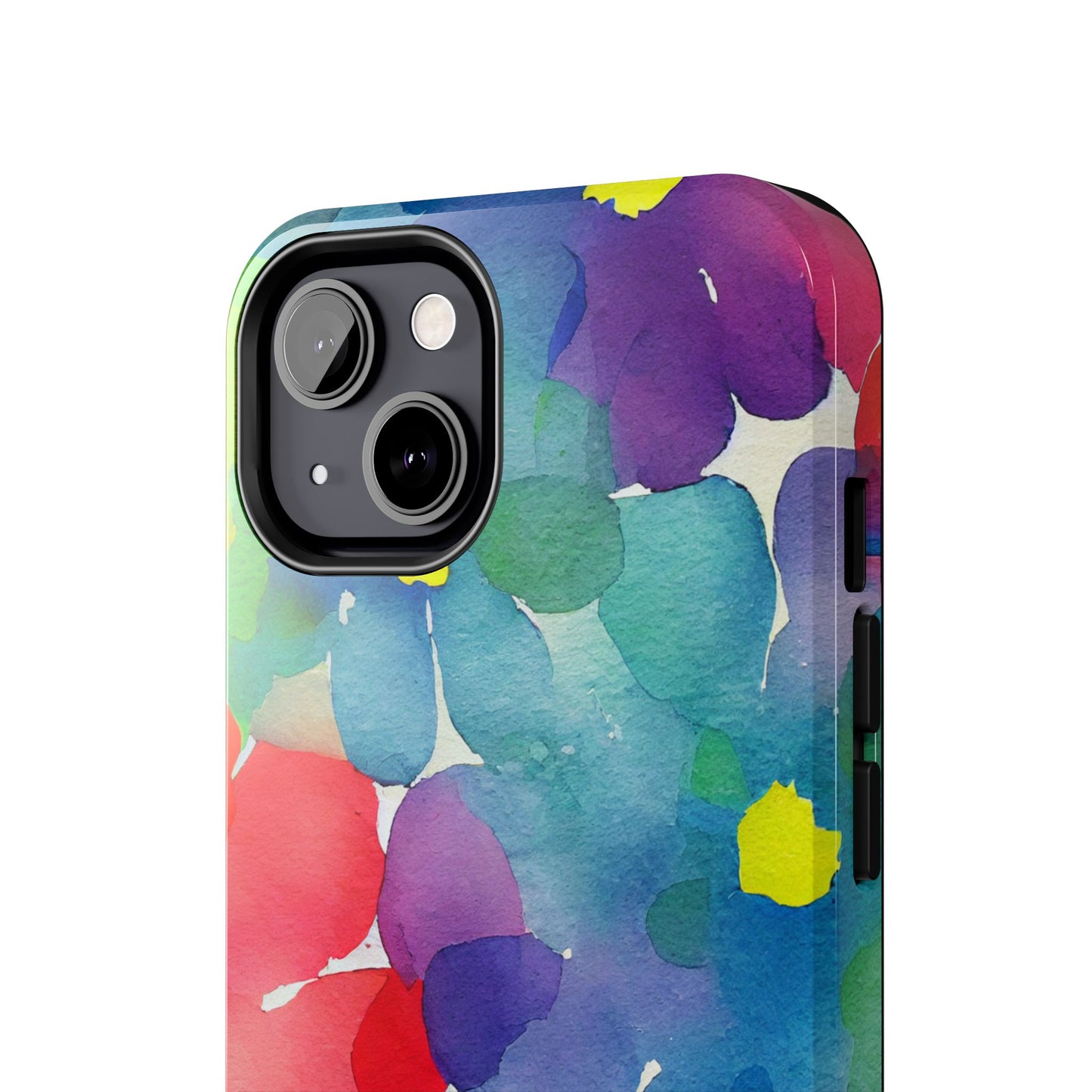 Rainbow Bloom Watercolor iPhone Case – Slim Design, Glossy Finish