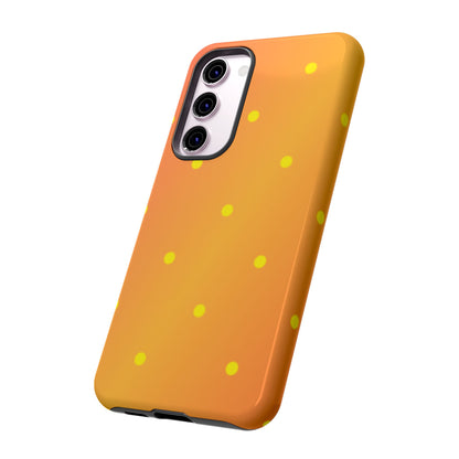 Sunset Gradient Polka Dots Samsung Galaxy Case – Shockproof, Matte Finish, Dual-Layer Protection