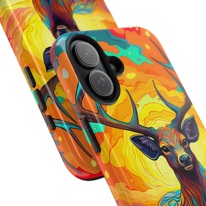 Vibrant Stag in Bloom – iPhone Case