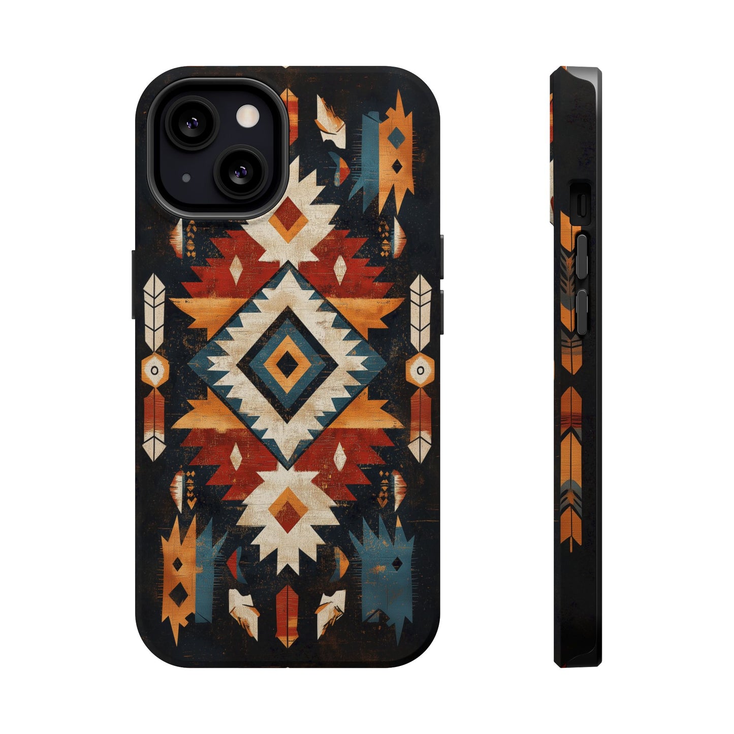 Southwestern Arrow & Diamond Tough MagSafe iPhone Case – Bold Tribal Design, Dual-Layer Protection