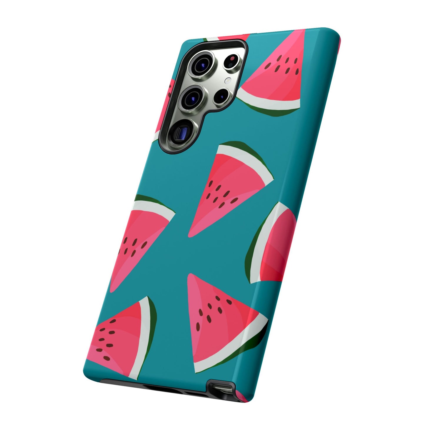 Watermelon Bliss Samsung Galaxy Case – Vibrant Summer Fruit Design on Teal Background