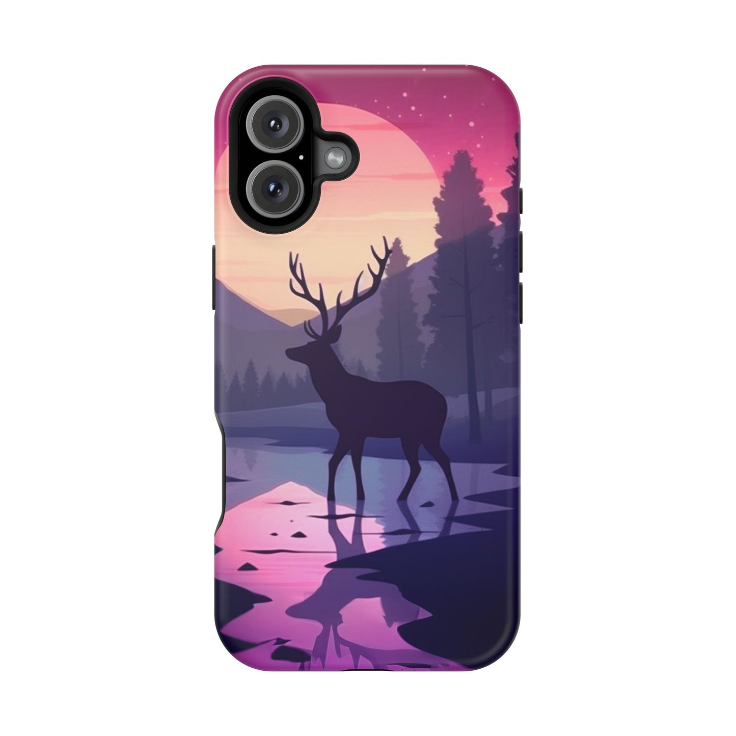 Twilight Elegance: Stag Reflection – MagSafe iPhone Case