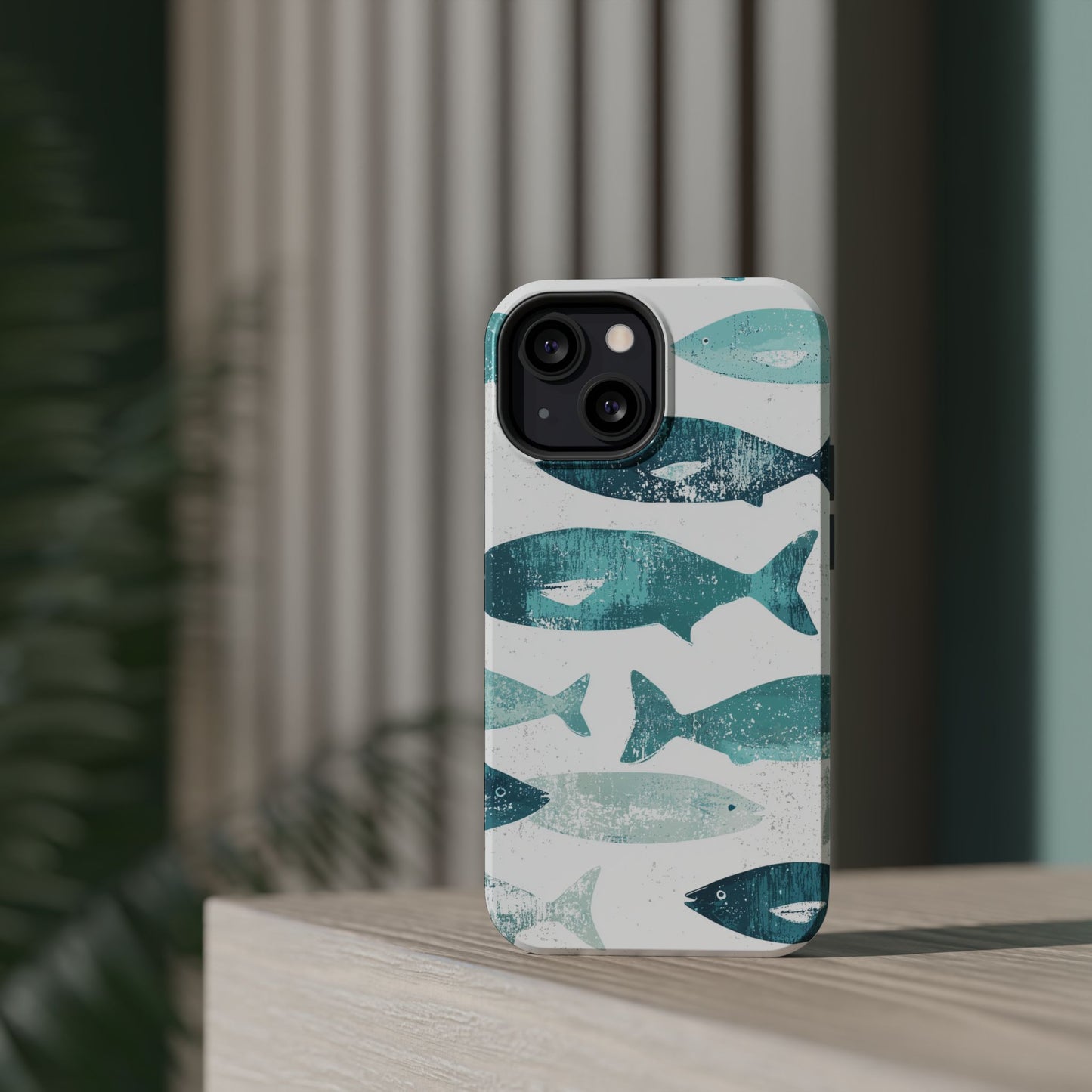 Vintage Blue Fish Print - MagSafe iPhone Series Case