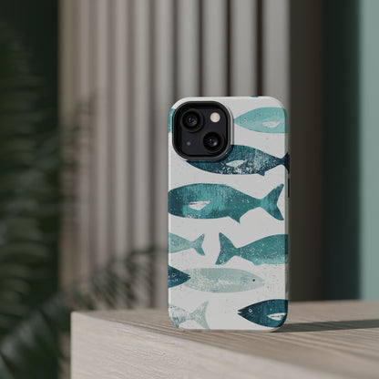 Vintage Blue Fish Print - MagSafe iPhone Series Case