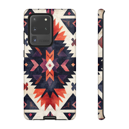 Boho Tribal Starburst Tough Samsung Galaxy  Case – Vibrant Geometric Design, Dual-Layer Protection