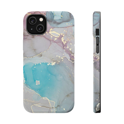 Sky Blue & Purple Marble Wave – MagSafe Case with Dreamy Marble Design