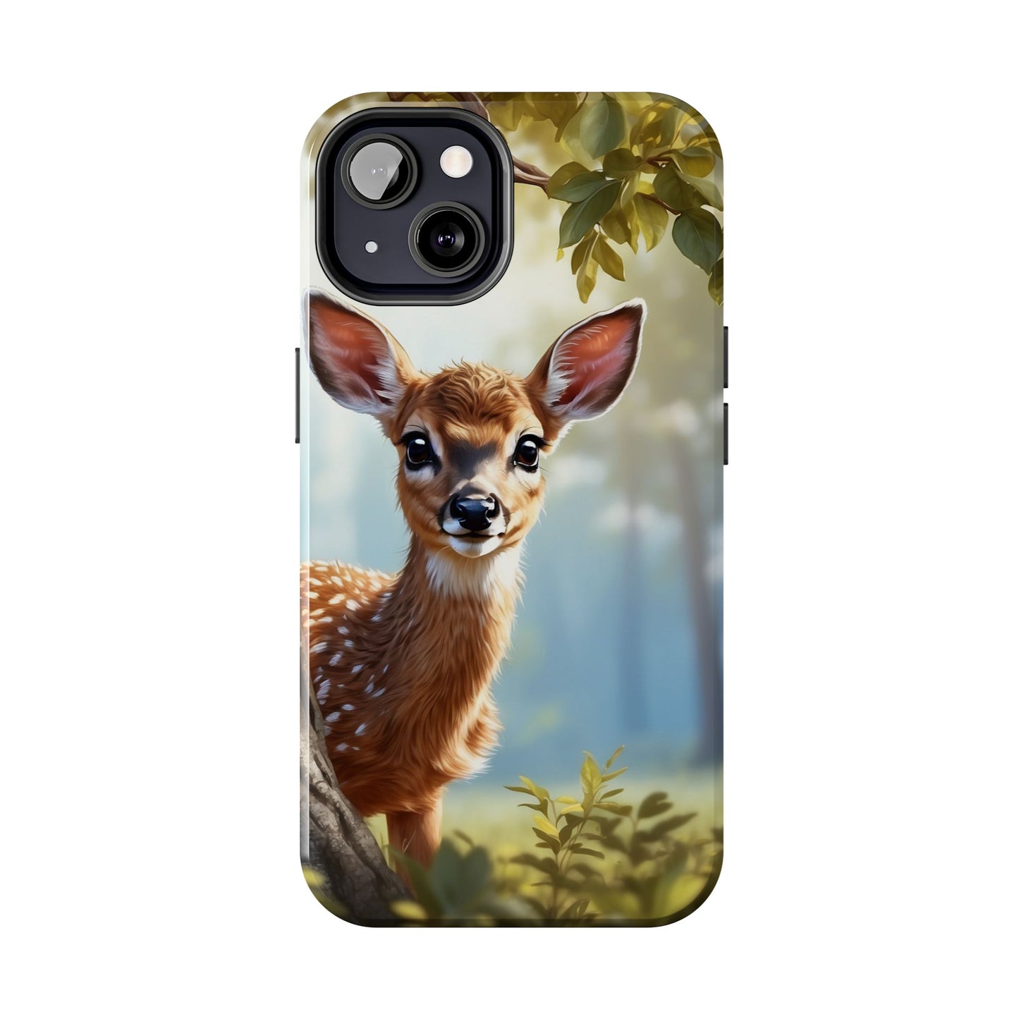 Whimsical Fawn in a Sunlit Forest iPhone Case