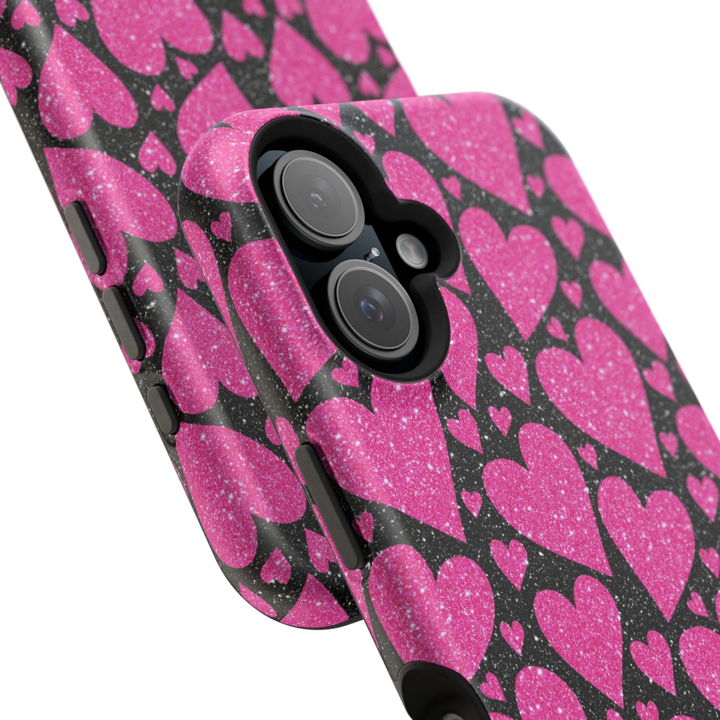 Glitter Hearts MagSafe iPhone Case