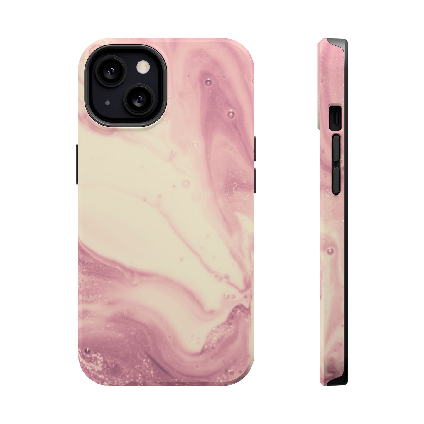 Blush Marble Glow – MagSafe Case with Pink & Rose Gold Marble Design