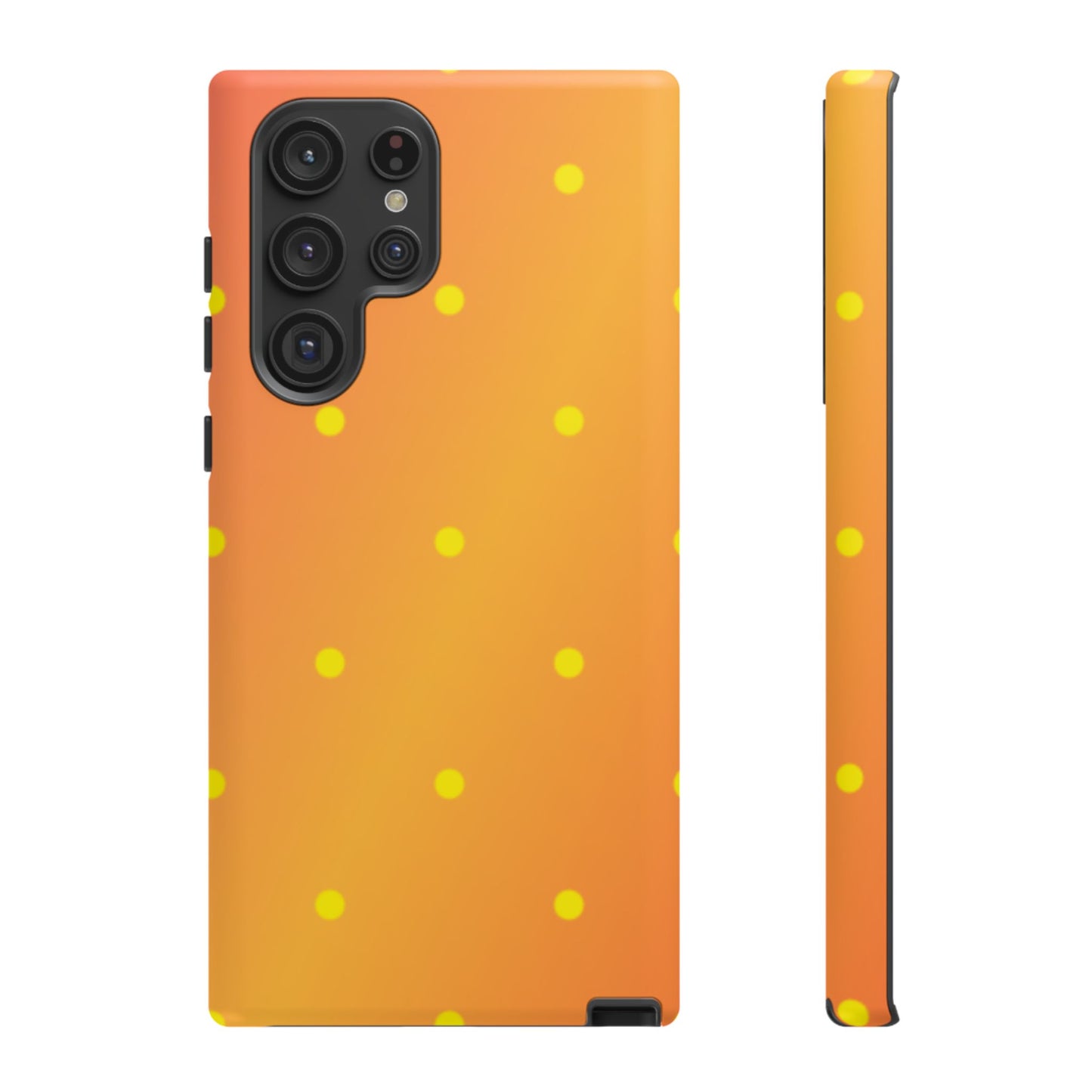 Sunset Gradient Polka Dots Samsung Galaxy Case – Shockproof, Matte Finish, Dual-Layer Protection